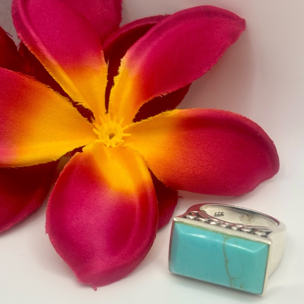 Turquoise Filigree 925 Ring - Picture 3 of 5